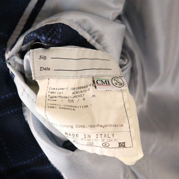 Stefano Ricci Men's 46 (EU58) 100% Cashmere Blue Plaid Sport Coat Blazer Jacket - Picture 5 of 14